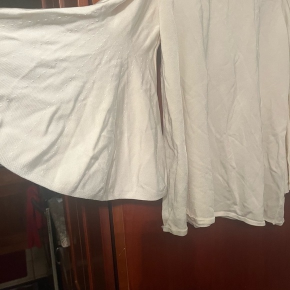 ZARA Knit Off the Shoulder Sz L Kimono Sleeves Top - Picture 6 of 8